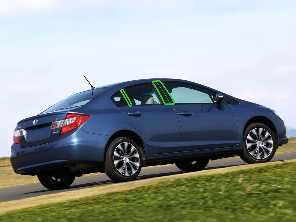 Honda Civic 2012-2015 Sedan Pillar Post Trim Installation Location