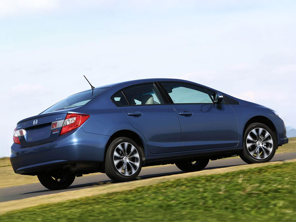 Honda Civic 2012-2015 Sedan Brushed Aluminum Black Pillar Trim