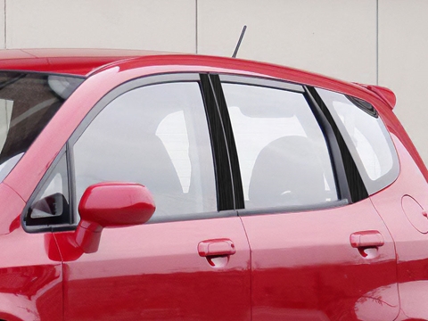 Rtrim™ Honda Fit 2007-2008 Brushed Aluminum Black Pillar Post Trim