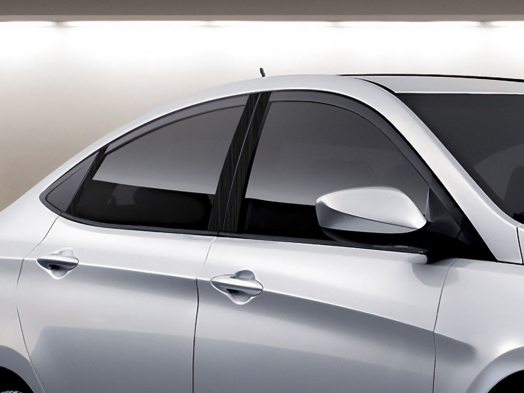 Hyundai Accent 2006-2011 Sedan Brushed Aluminum Black Pillar Trim Diagram