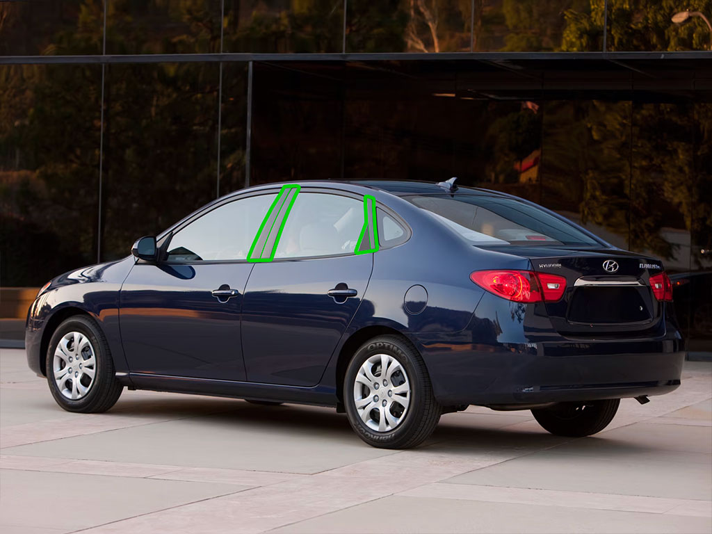 Hyundai Elantra 2007-2010 Sedan Pillar Post Trim Installation Location