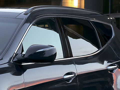 Rvinyl™ Hyundai Santa Fe 2007-2012 Brushed Aluminum Black Pillar Covers