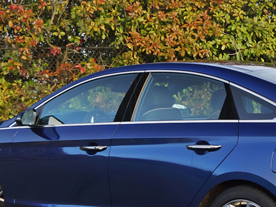 Hyundai Sonata 2015-2019 Brushed Aluminum Black Pillar Trim Diagram