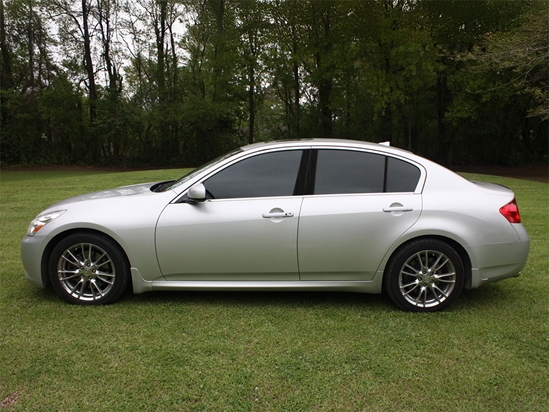 Infiniti G35 2007-2008 Brushed Aluminum Black Pillar Trim