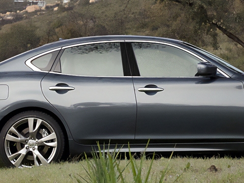 Rtrim™ Infiniti M56 2011-2013 Brushed Aluminum Black Pillar Post Trim