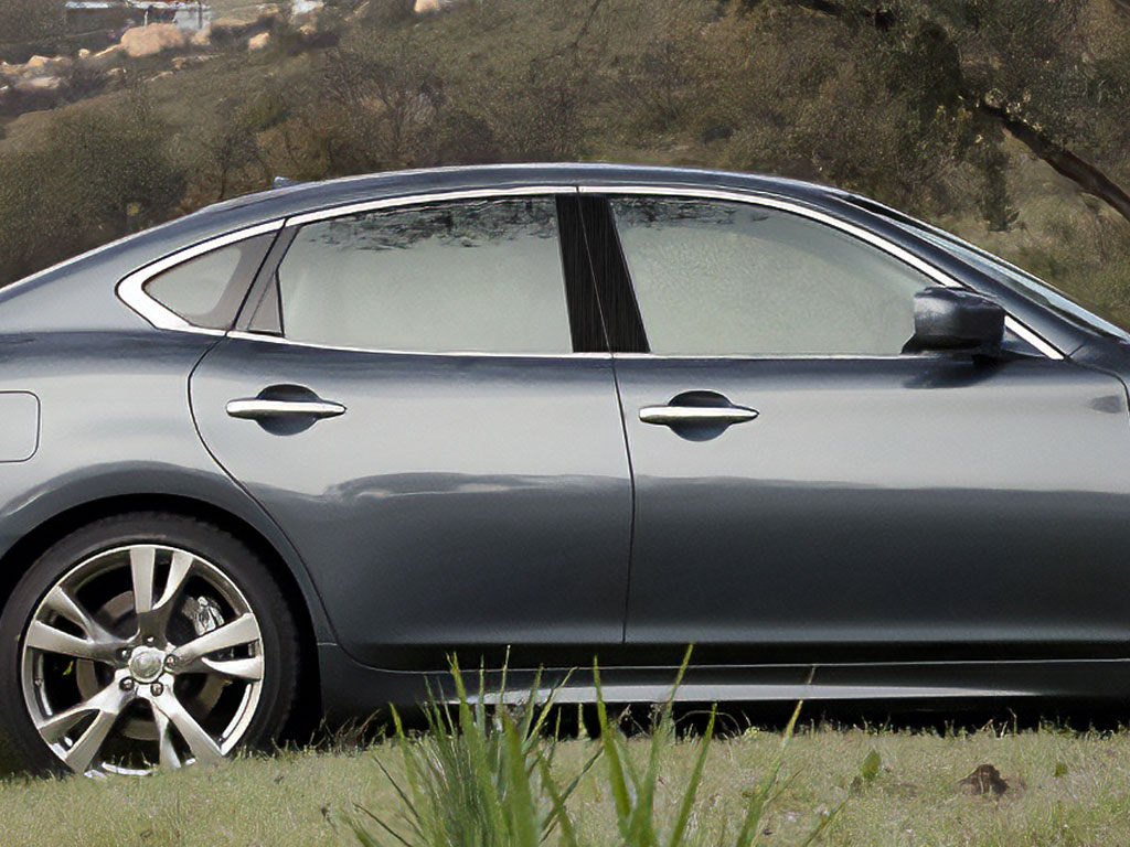 Infiniti M56 2011-2013 Brushed Aluminum Black Pillar Trim Diagram