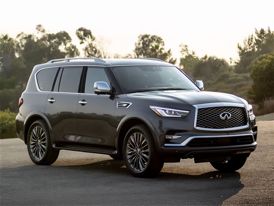 Infiniti QX80 2014-2022 Brushed Aluminum Black Pillar Trim