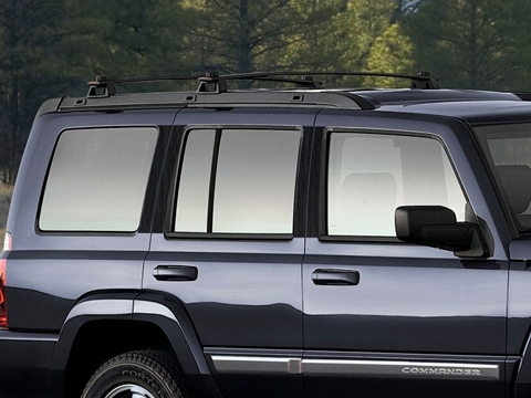 Rtrim™ Jeep Commander 2006-2010 Brushed Aluminum Black Pillar Post Trim