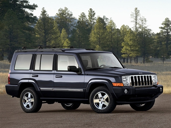 Jeep Commander 2006-2010 Brushed Aluminum Black Pillar Trim