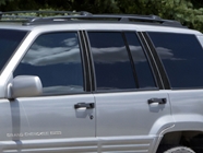 Jeep Grand Cherokee 1993-2004 Brushed Aluminum Black Pillar Trim Diagram