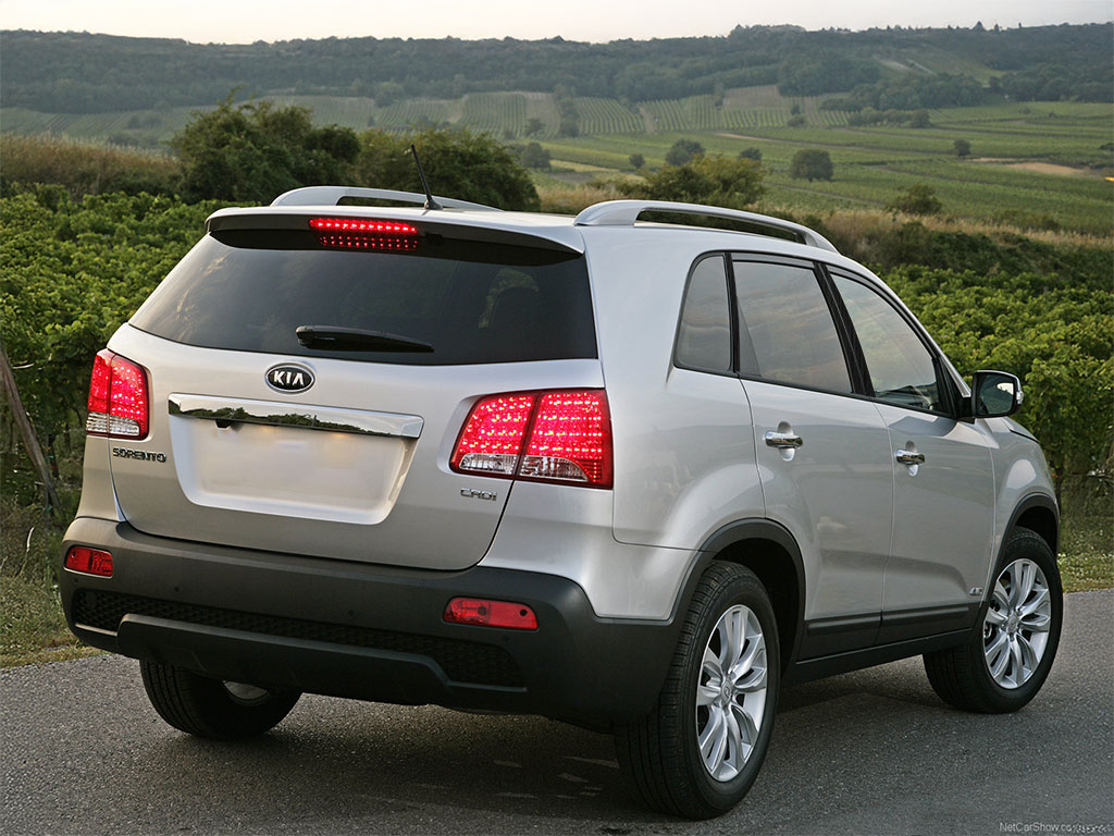 Kia Sorento 2003-2009 Brushed Aluminum Black Pillar Trim