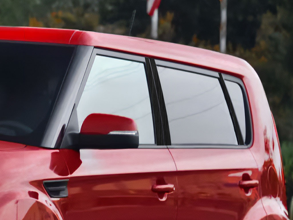 Rtrim™ Kia Soul 2010-2013 Brushed Aluminum Black Pillar Post Trim