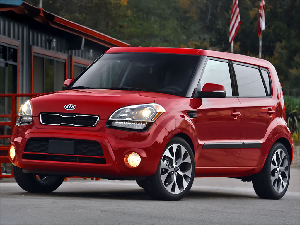 Kia Soul 2010-2013 Brushed Aluminum Black Pillar Trim