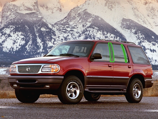 Mercury Mountaineer 1997-2001 Pillar Post Trim Installation Location