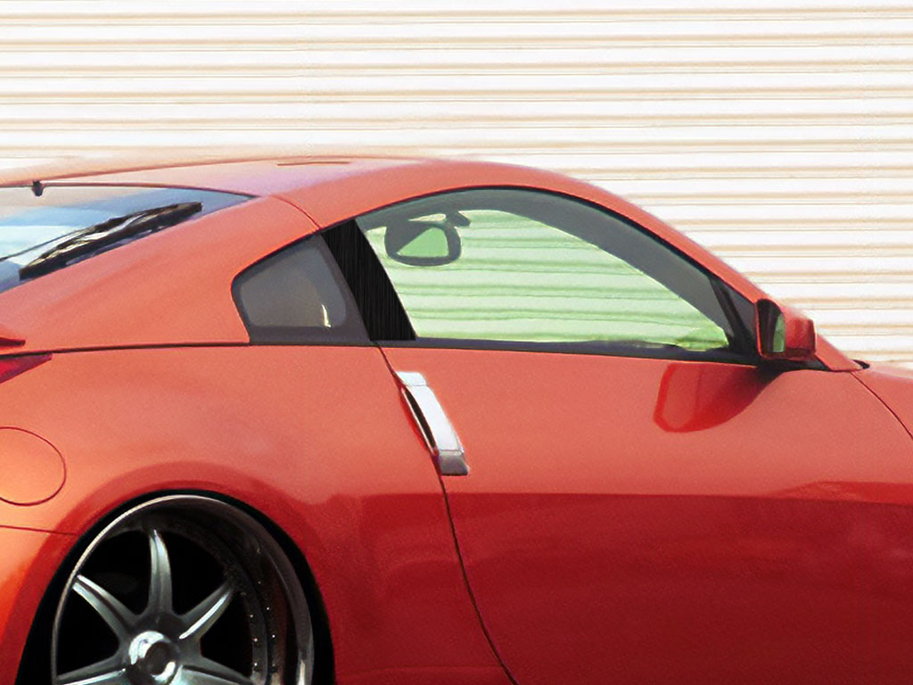 Rtrim™ Nissan 350Z 2003-2009 Brushed Aluminum Black Pillar Post Trim