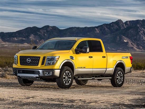 Nissan Titan 2004-2015 Crew Cab Brushed Aluminum Black Pillar Trim