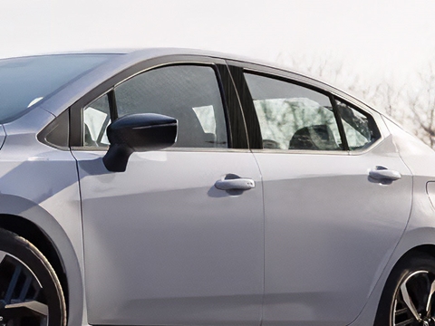 Rvinyl™ Nissan Versa 2020-2023 Brushed Aluminum Black Pillar Covers