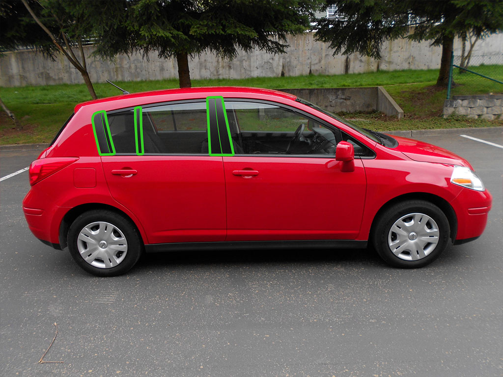 Nissan Versa 2007-2011 Hatchback Pillar Post Trim Installation Location