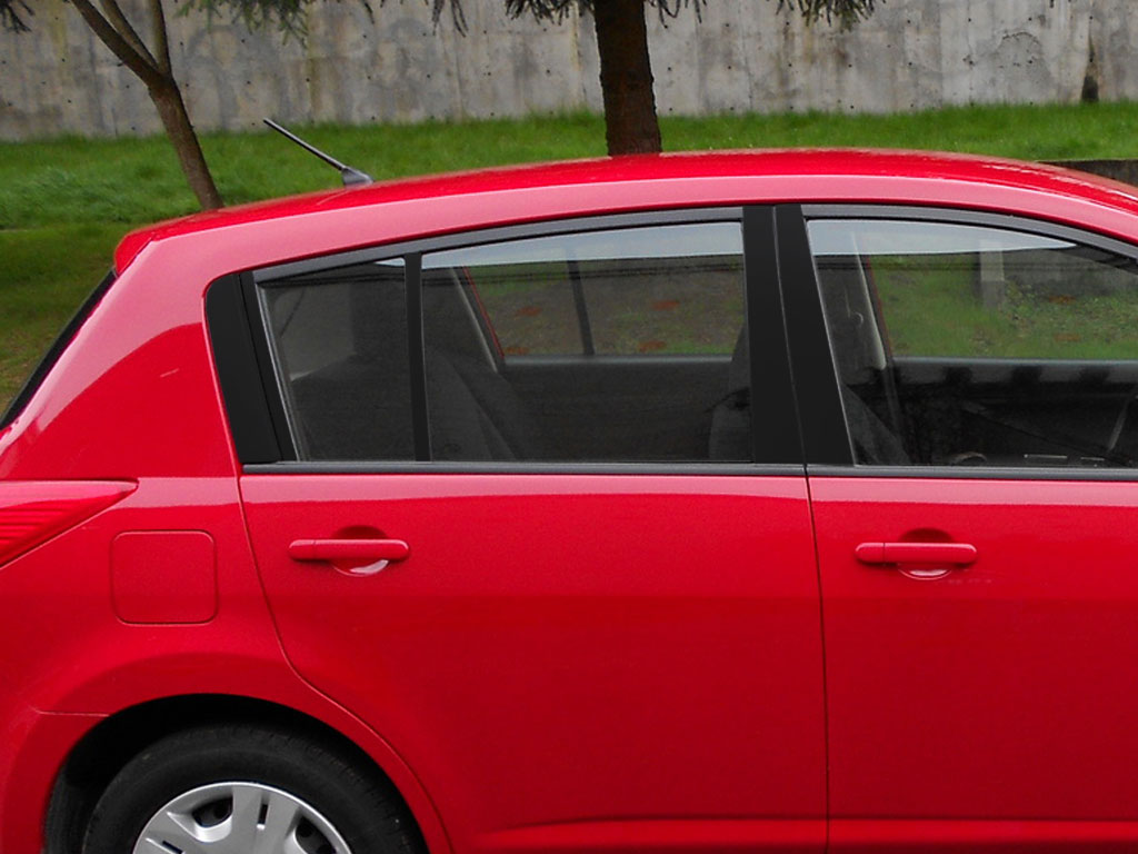 Nissan Versa 2007-2011 Hatchback Gloss Black Pillar Trim Diagram