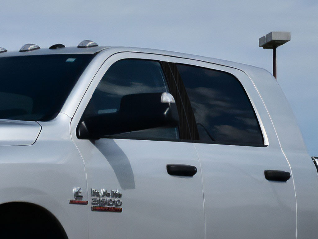 Ram 3500 2011-2018 Crew Cab / Quad Cab Brushed Aluminum Black Pillar Trim Diagram