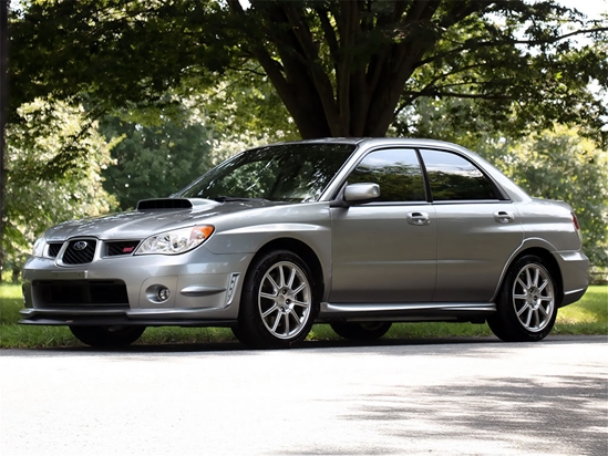 Subaru Impreza 2002-2007 STI / WRX Brushed Aluminum Black Pillar Trim