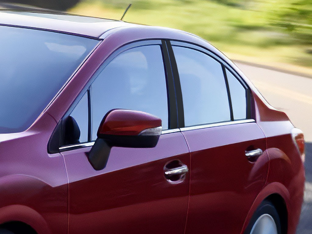 Subaru Impreza 2012-2016 Sedan Matte Black Pillar Trim Diagram