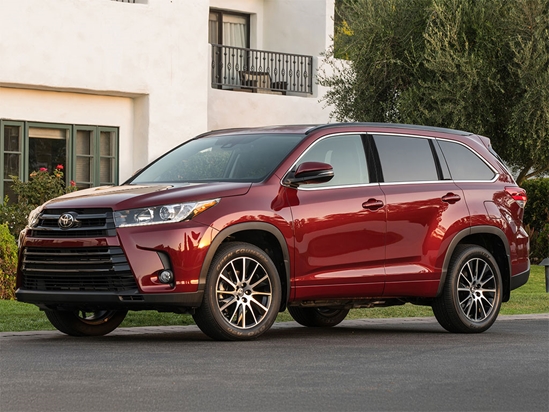 Toyota Highlander 2008-2013 Brushed Aluminum Black Pillar Trim