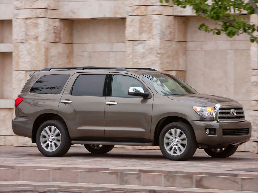 Toyota Sequoia 2008-2022 Brushed Aluminum Black Pillar Trim