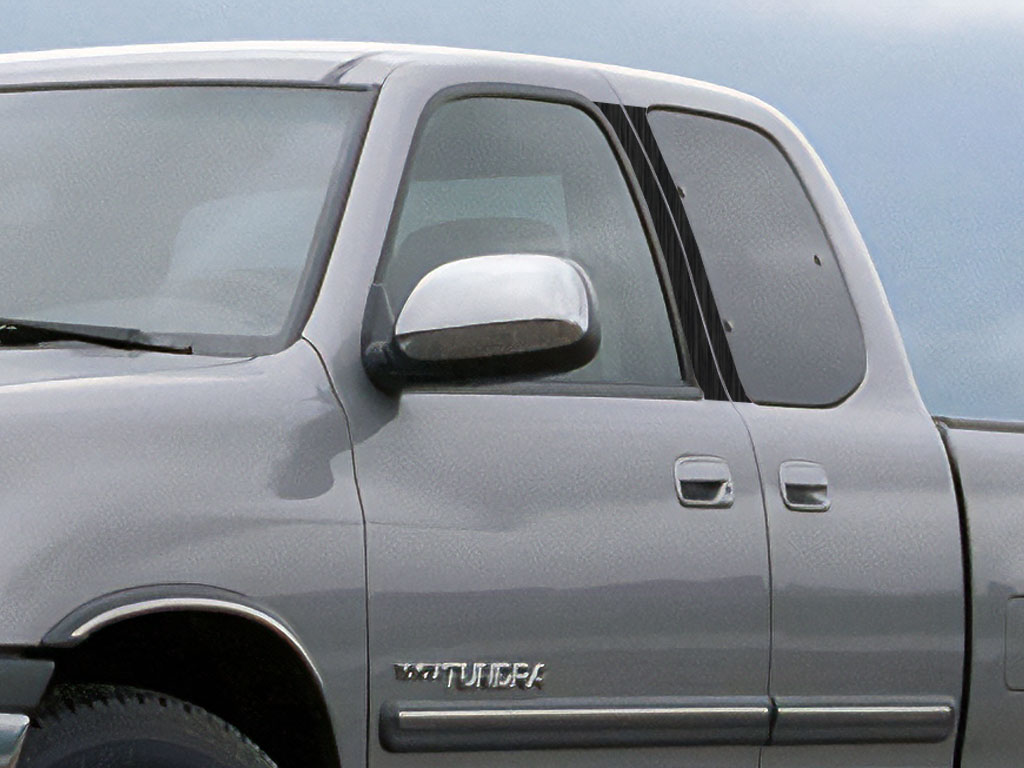 Toyota Tundra 2000-2006 Access / Extended Cab Brushed Aluminum Black Pillar Trim Diagram