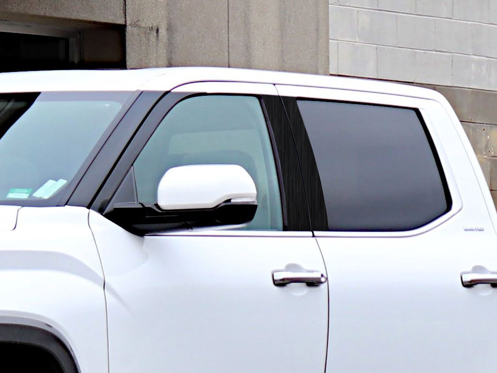 Rtrim™ Toyota Tundra 2022-2024 Brushed Aluminum Black Pillar Post Trim (Access / Extended Cab)