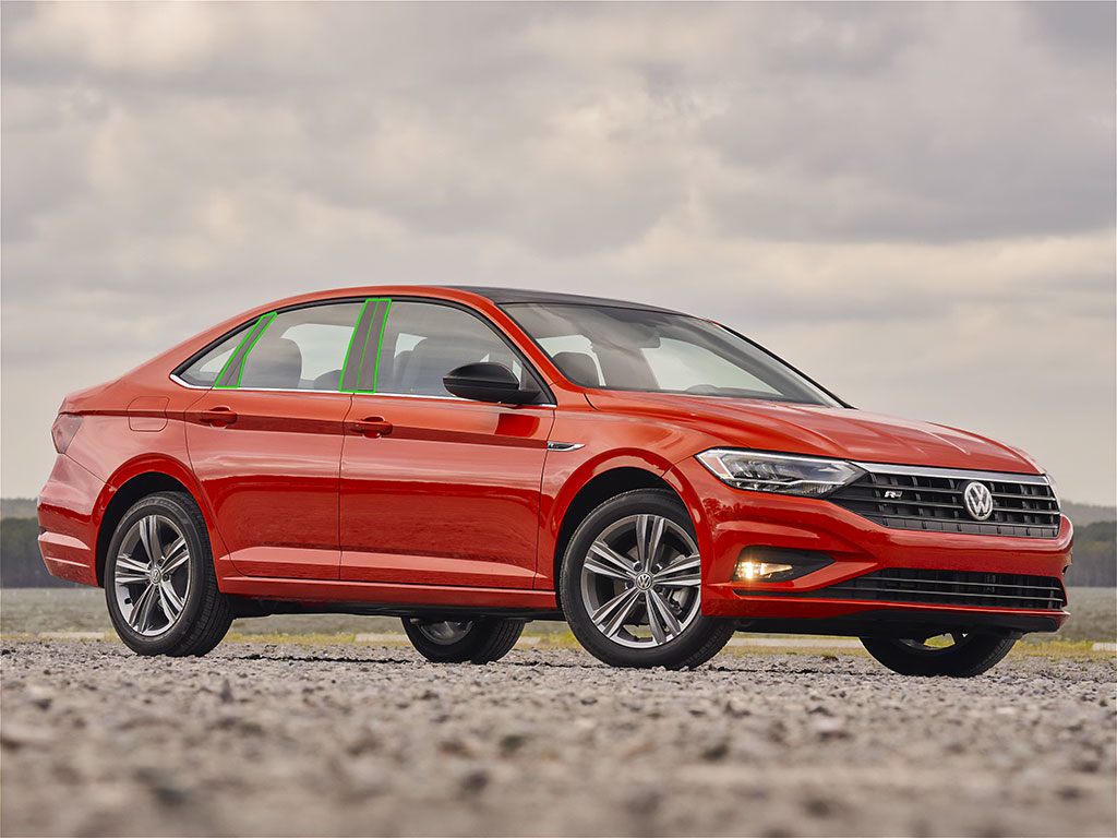 Volkswagen Jetta 2019-2024 Sedan Pillar Post Trim Installation Location