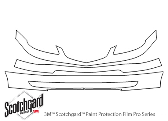 Acura EL 2001-2003 3M Clear Bra Bumper Paint Protection Kit Diagram