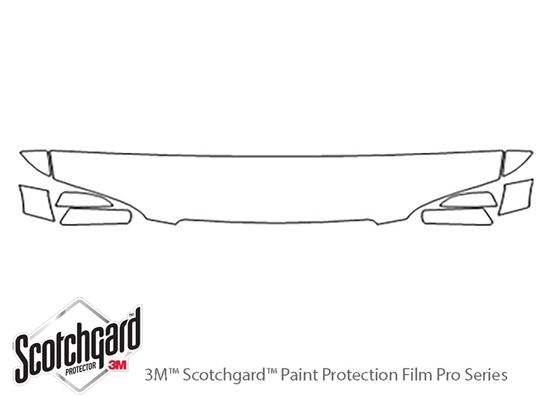 Acura TL 1996-1998 3M Clear Bra Hood Paint Protection Kit Diagram