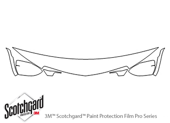 Acura TLX 2015-2017 3M Clear Bra Hood Precut PPF Diagram