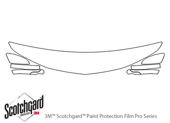 Acura TLX 2018-2020 3M Clear Bra Hood Paint Protection Kit Diagram