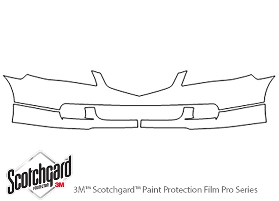 Acura TSX 2004-2005 3M Clear Bra Bumper Paint Protection Kit Diagram