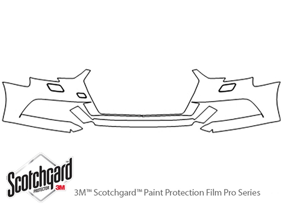 Audi A3 2017-2024 3M Clear Bra Bumper Paint Protection Kit Diagram