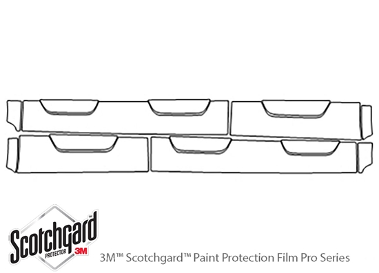 Audi Q3 2015-2015 3M Clear Bra Door Cup Precut PPF Diagram