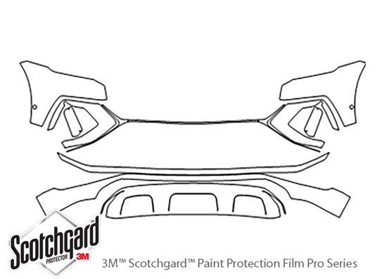 Audi Q8 2019-2023 3M Clear Bra Bumper Paint Protection Kit Diagram