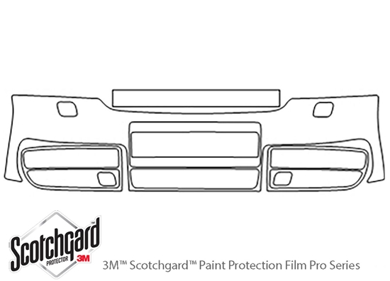 Audi S4 2000-2004 3M Clear Bra Bumper Paint Protection Kit Diagram