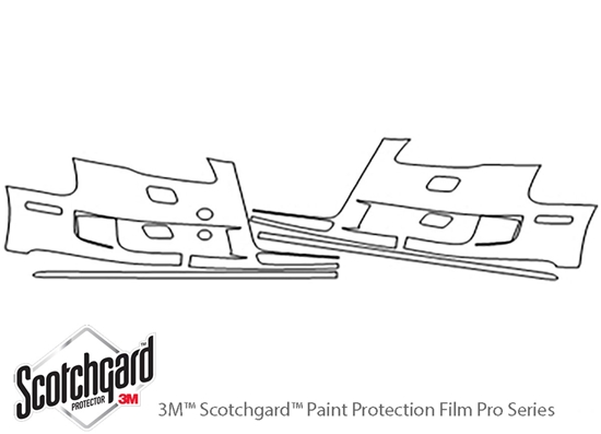 Audi S4 2006-2006 3M Clear Bra Bumper Paint Protection Kit Diagram