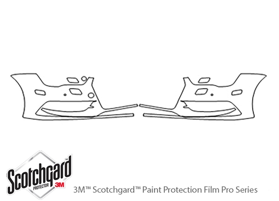 Audi S7 2016-2018 3M Clear Bra Bumper Paint Protection Kit Diagram