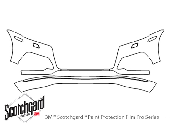 Audi SQ5 2018-2020 3M Clear Bra Bumper Precut PPF Diagram