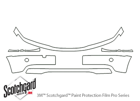 BMW 3-Series 2002-2003 3M Clear Bra Bumper Paint Protection Kit Diagram