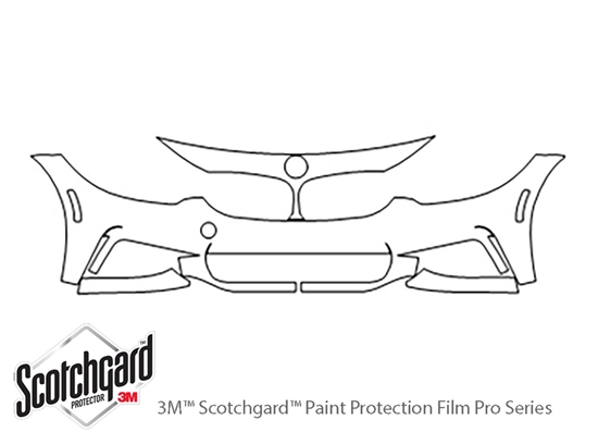 BMW 4-Series 2014-2016 3M Clear Bra Bumper Paint Protection Kit Diagram