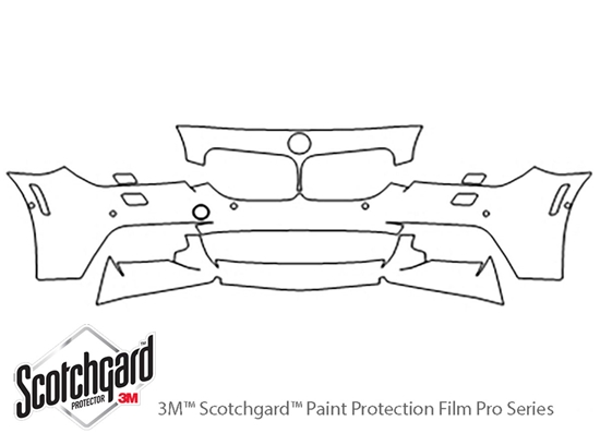 BMW 6-Series 2012-2017 3M Clear Bra Bumper Paint Protection Kit Diagram