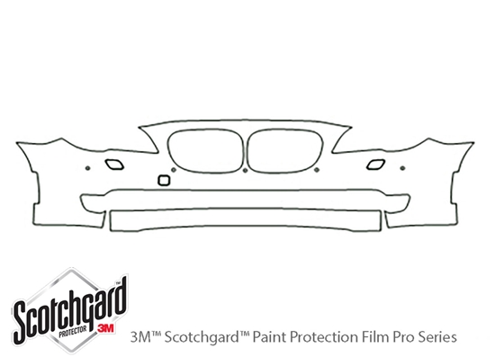 BMW 7-Series 2009-2012 3M Clear Bra Bumper Paint Protection Kit Diagram