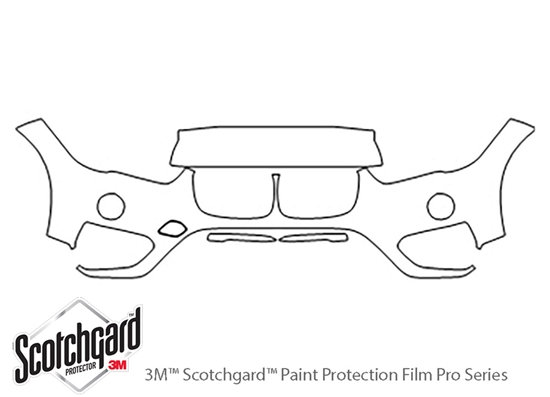 BMW X1 2016-2022 3M Clear Bra Bumper Paint Protection Kit Diagram