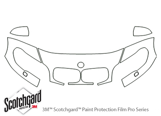 BMW X5 2011-2013 3M Clear Bra Hood Paint Protection Kit Diagram