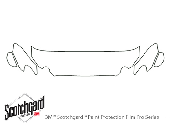 Buick Allure 2005-2007 3M Clear Bra Hood Paint Protection Kit Diagram